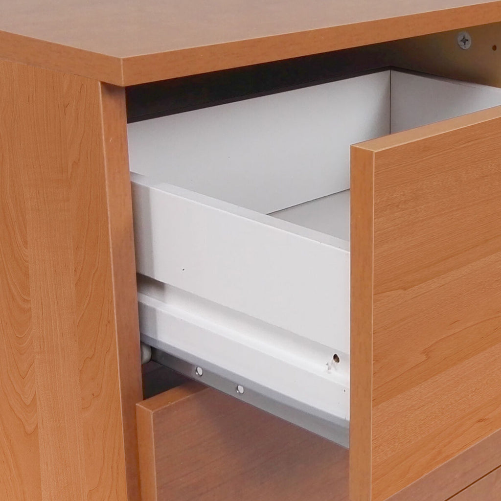 Noční stolek Alexandra House Living třešeň kov dřevo MDF 41 x 62 x 35 cm 3 zásuvky – obrázek 3
