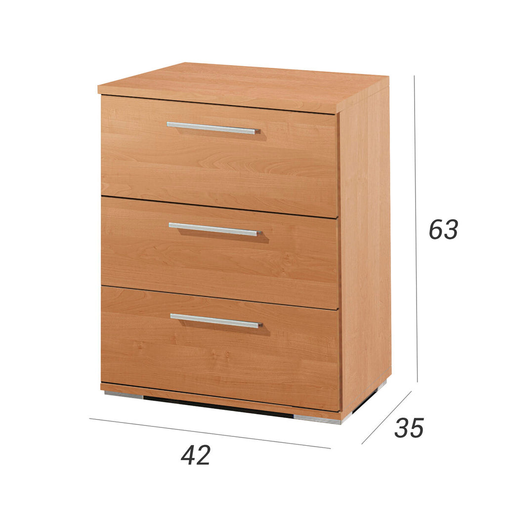 Noční stolek Alexandra House Living třešeň kov dřevo MDF 41 x 62 x 35 cm 3 zásuvky – obrázek 4