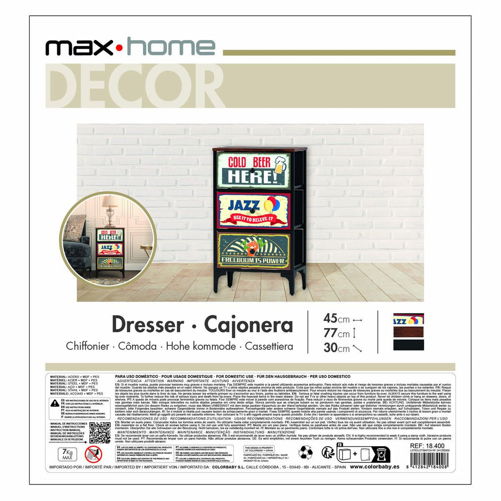 Komoda Max Home Vintage 45 x 77 x 30 cm – obrázek 7