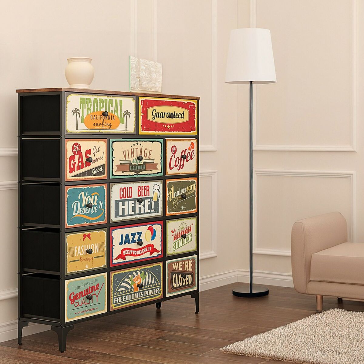 Komoda Max Home Vintage 103 x 119 x 30 cm – obrázek 2