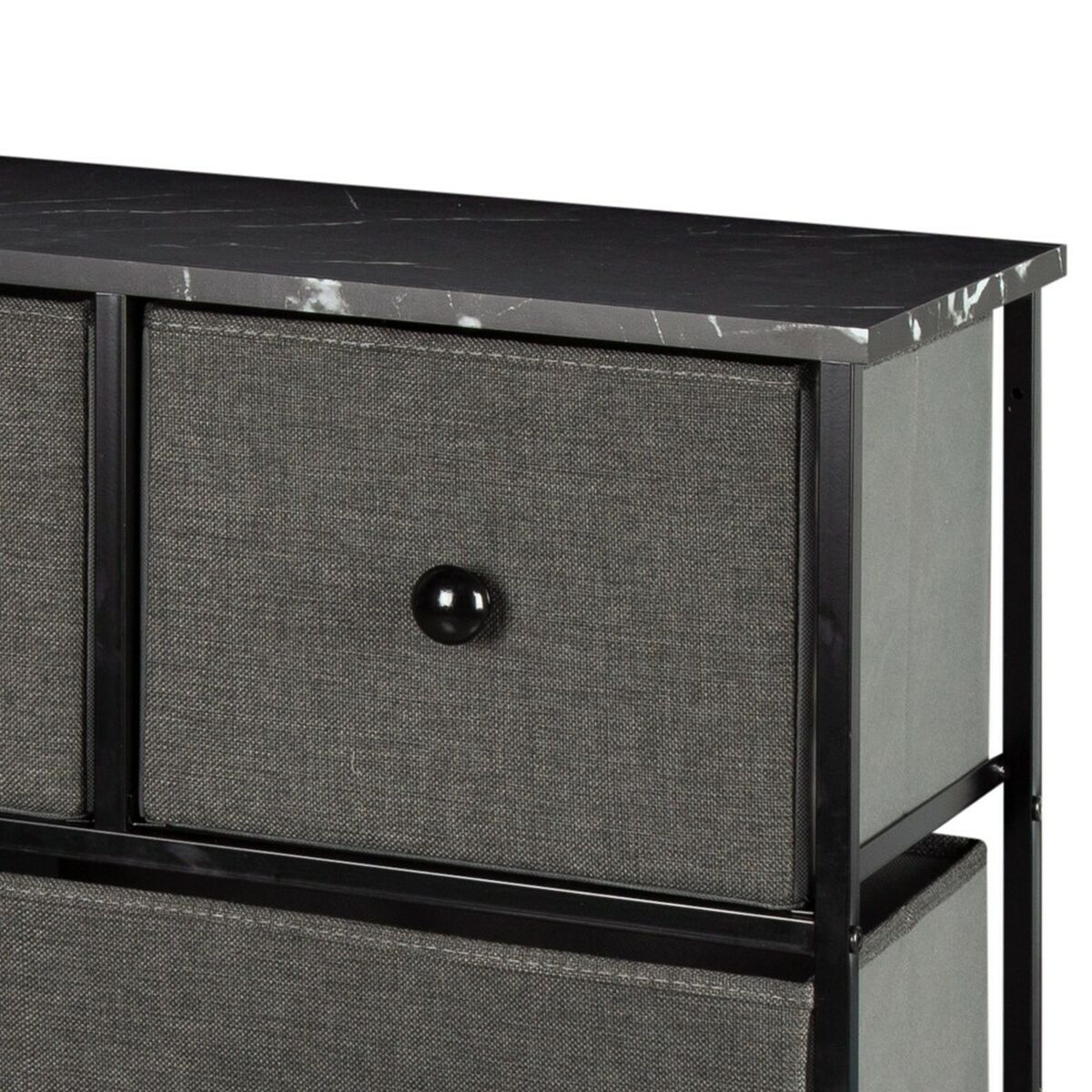 Komoda Max Home černá šedá mramor 100 x 100 x 30 cm – obrázek 5