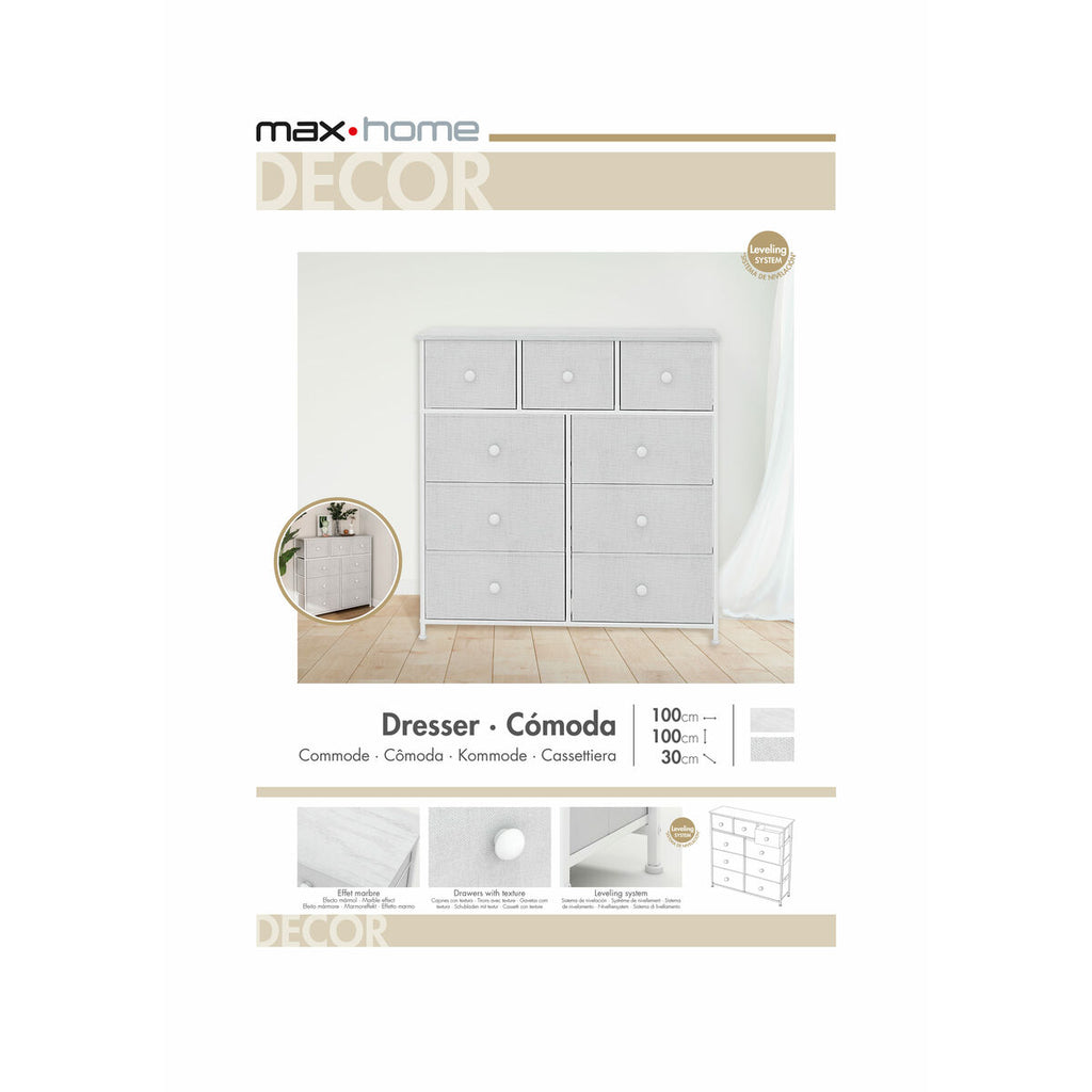 Komoda Max Home bílá 100 x 100 x 30 cm – obrázek 8