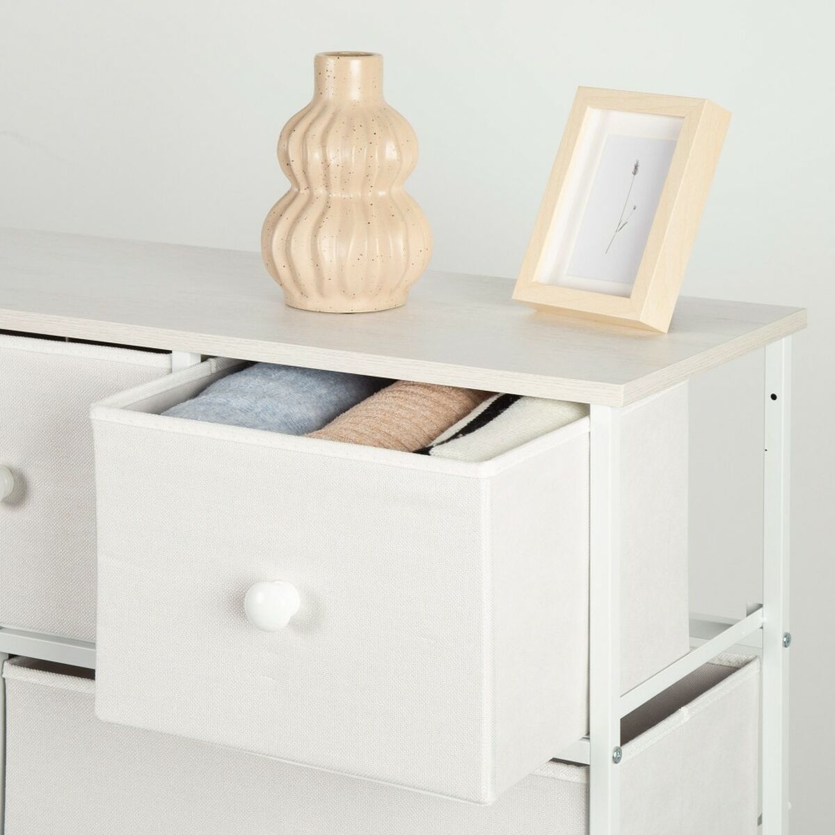 Komoda Max Home bílá 100 x 100 x 30 cm – obrázek 3