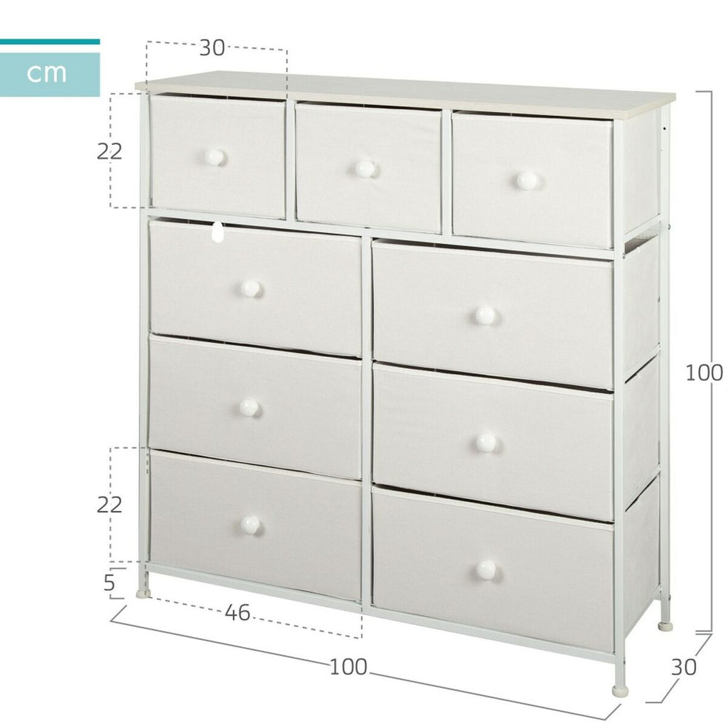 Komoda Max Home bílá 100 x 100 x 30 cm – obrázek 4