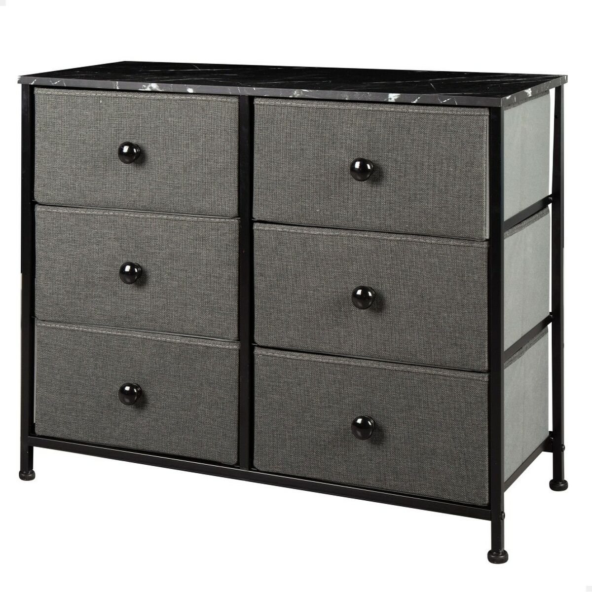 Komoda Max Home šedý mramor 80 x 62 x 30 cm