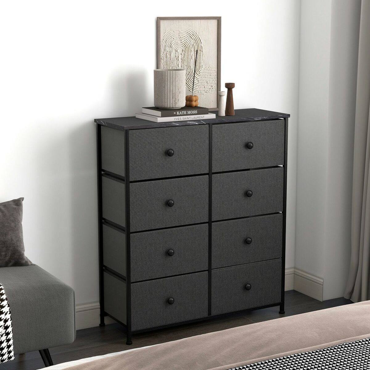 Komoda Max Home šedý mramor 80 x 81 x 30 cm – obrázek 2