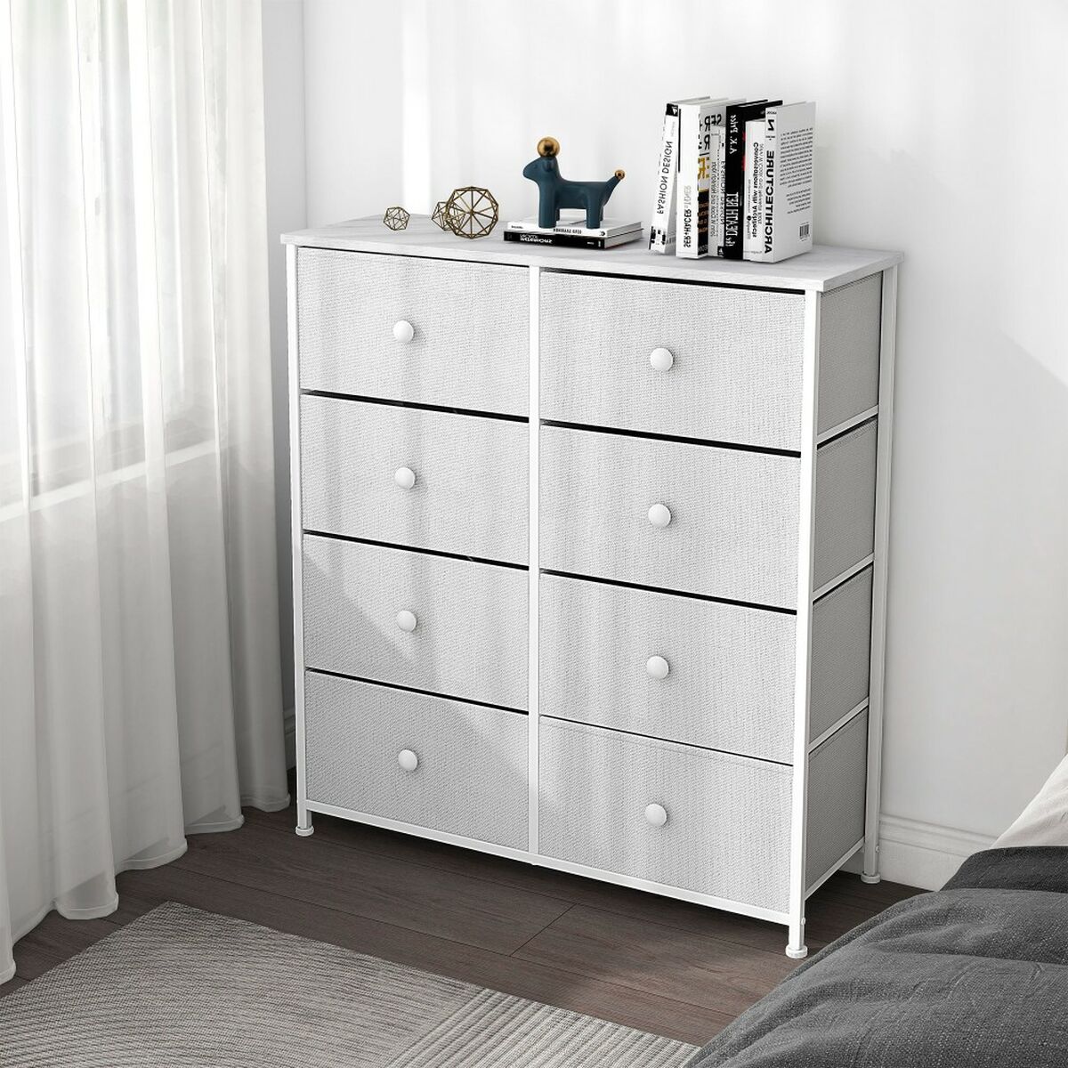Komoda Max Home bílá 80 x 81 x 30 cm – obrázek 2