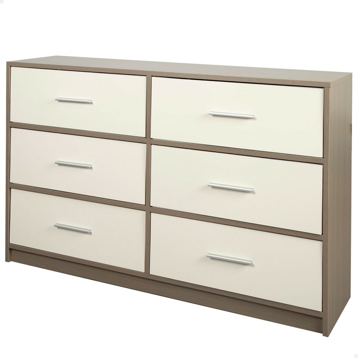 Komoda Max Home bílá/šedá moderní 114 x 70 x 30 cm