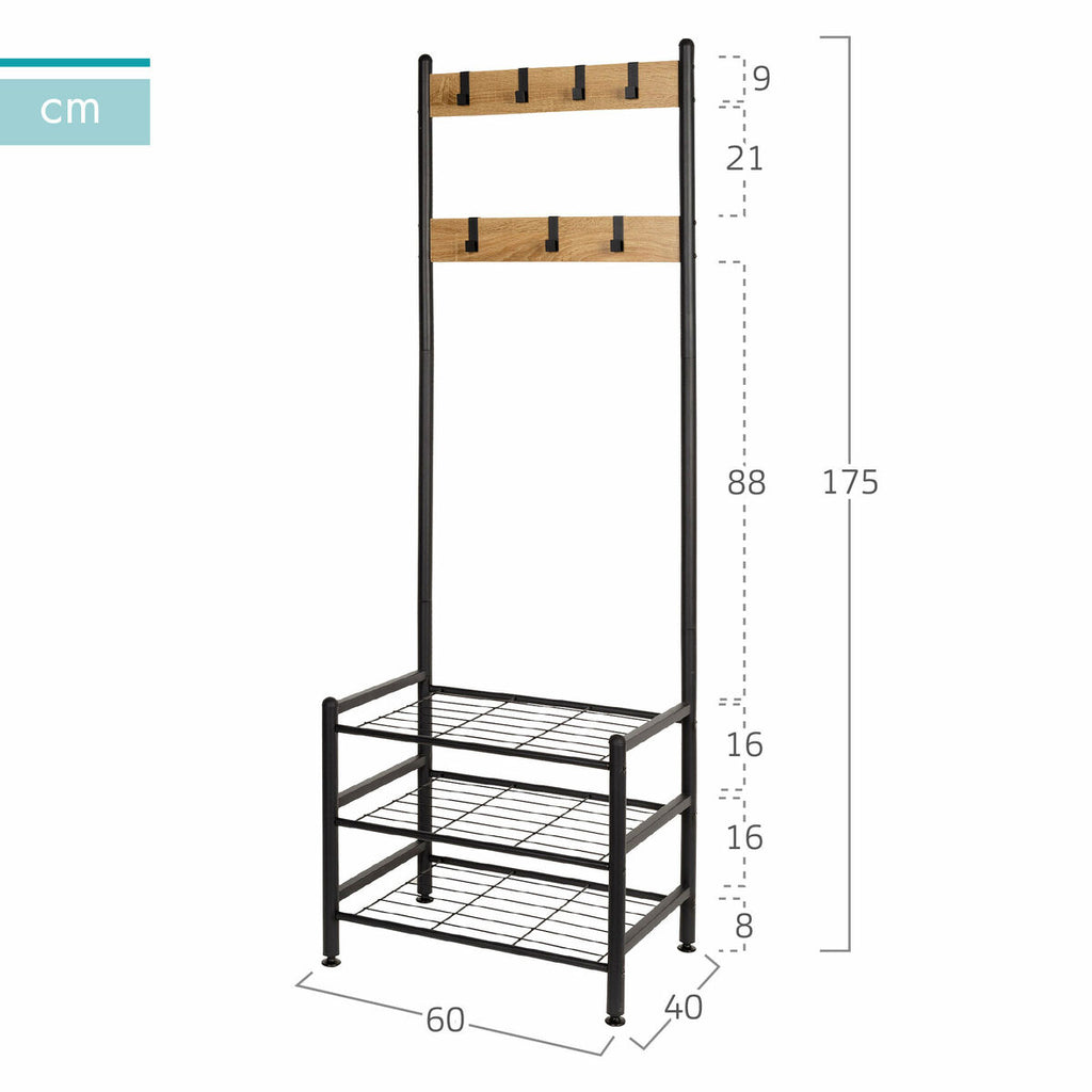 Šatní skříň s policemi Max Home Ocel melamin Dřevotříska Minimalistický styl 60 x 175 x 40 cm 46.5x12.5x71 cm – obrázek 4