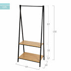 Šatní skříň s policí Max Home ocel melamin dřevotříska minimalistická 64 x 150 x 40 cm – obrázek 4