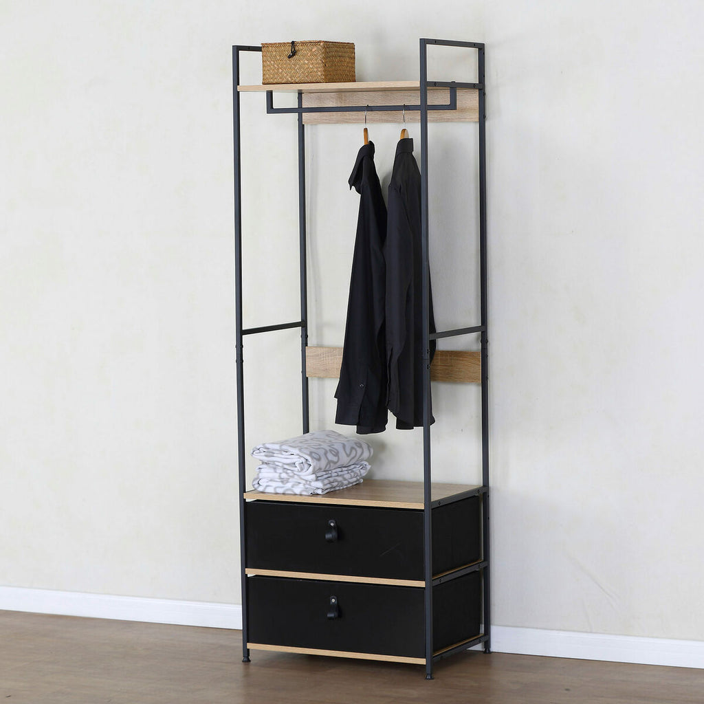 Šatní skříň Max Home látka ocel melamin dřevotříska 60 x 175 x 40 cm – obrázek 2