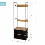 Šatní skříň Max Home látka ocel melamin dřevotříska 60 x 175 x 40 cm – obrázek 4