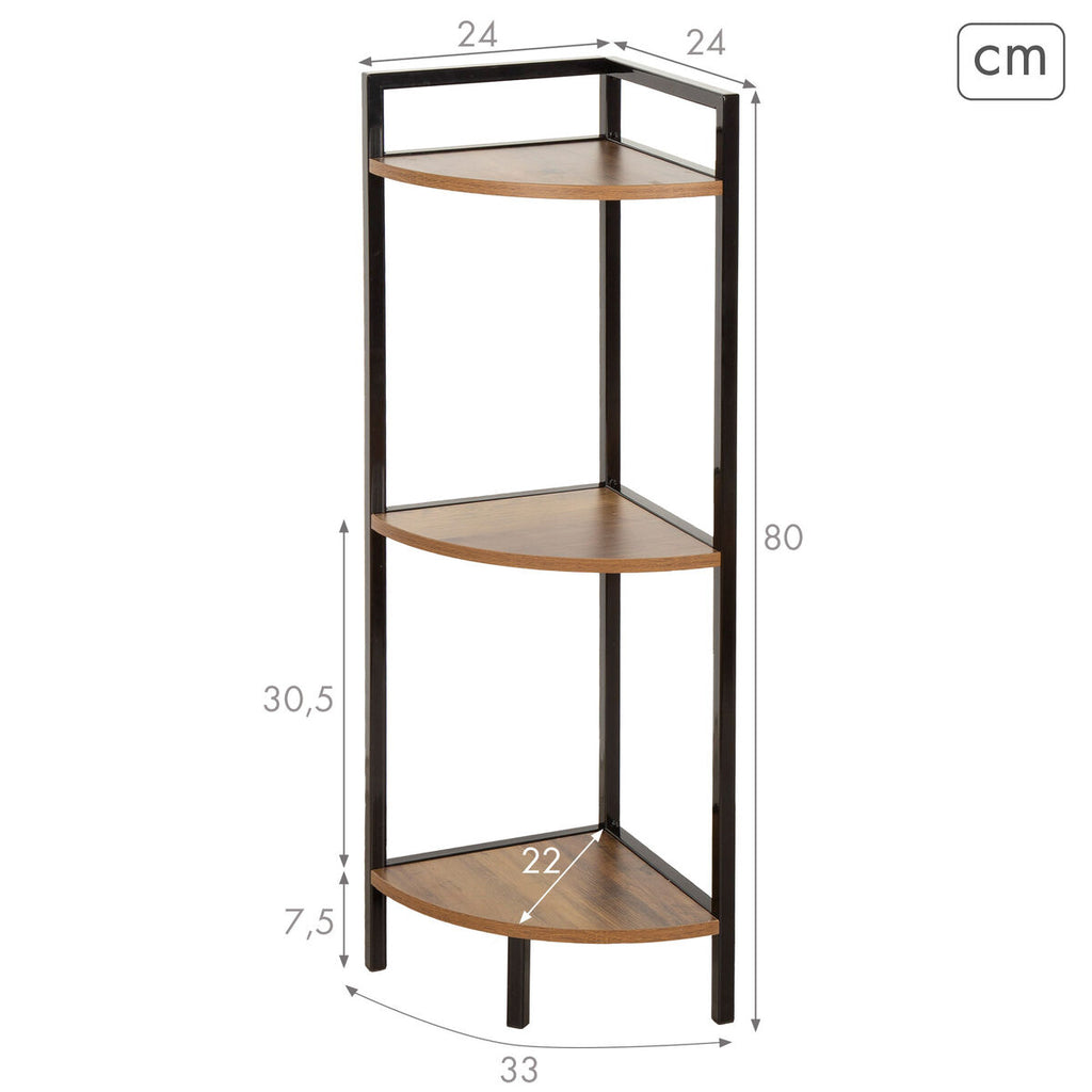 Regál Max Home černý železo dřevo MDF 24 x 80 x 24 cm – obrázek 4