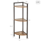 Regál Max Home černý železo dřevo MDF 24 x 80 x 24 cm – obrázek 4