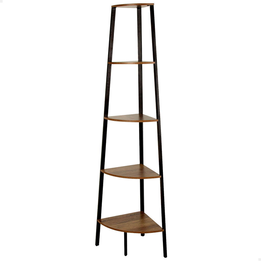 Regál Max Home černý, železo, dřevo, MDF, 5 polic, 35 x 160 x 35 cm