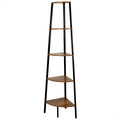 Regál Max Home černý, železo, dřevo, MDF, 5 polic, 35 x 160 x 35 cm