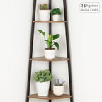 Regál Max Home černý, železo, dřevo, MDF, 5 polic, 35 x 160 x 35 cm – obrázek 3