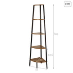 Regál Max Home černý, železo, dřevo, MDF, 5 polic, 35 x 160 x 35 cm – obrázek 4