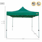 Zahradní altán Aktiv 300 x 300 x 220 cm zelený Flexibilní Nastavitelná výška – obrázek 4