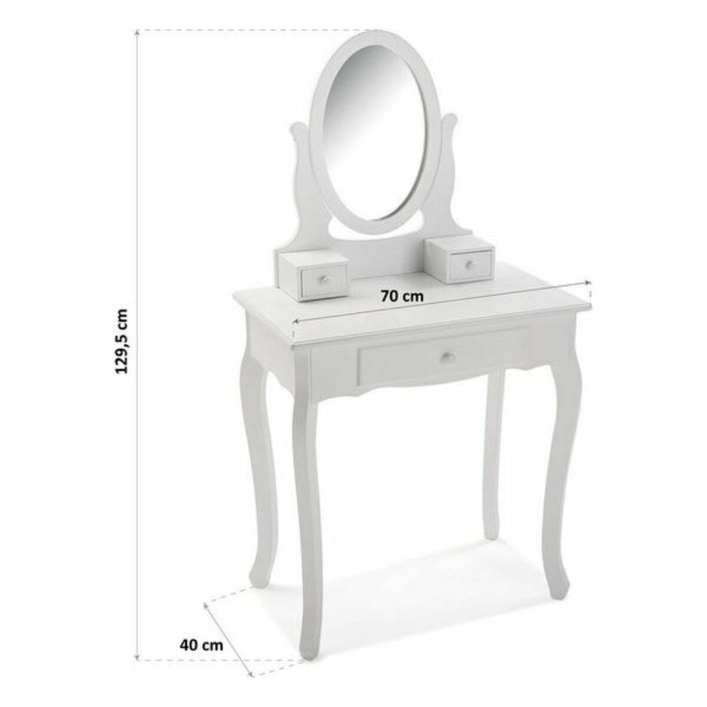 Toaletní stolek Versa Zrcadlo Dřevo MDF (40 x 129,5 x 70 cm) – obrázek 4
