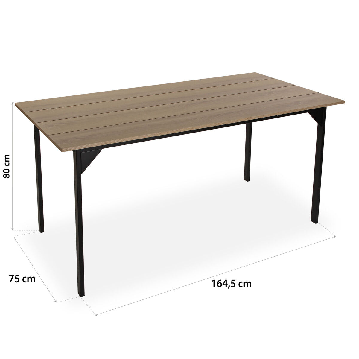Jídelní stůl Versa Collins kov melamin dřevo MDF 75 x 80 x 164,5 cm – obrázek 6