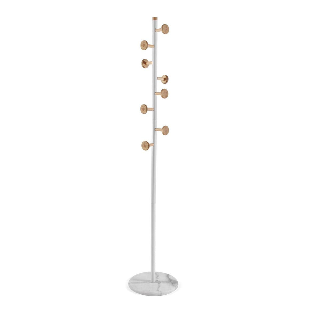 Věšák Versa bílý dřevo kov 34,5 x 180 x 34,5 cm