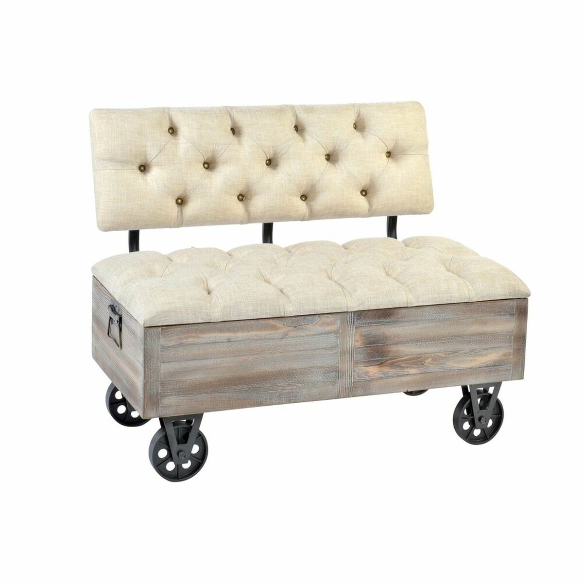 Barová stolička DKD Home Decor jedle černá béžová hnědá polyester (100 x 51 x 77 cm)