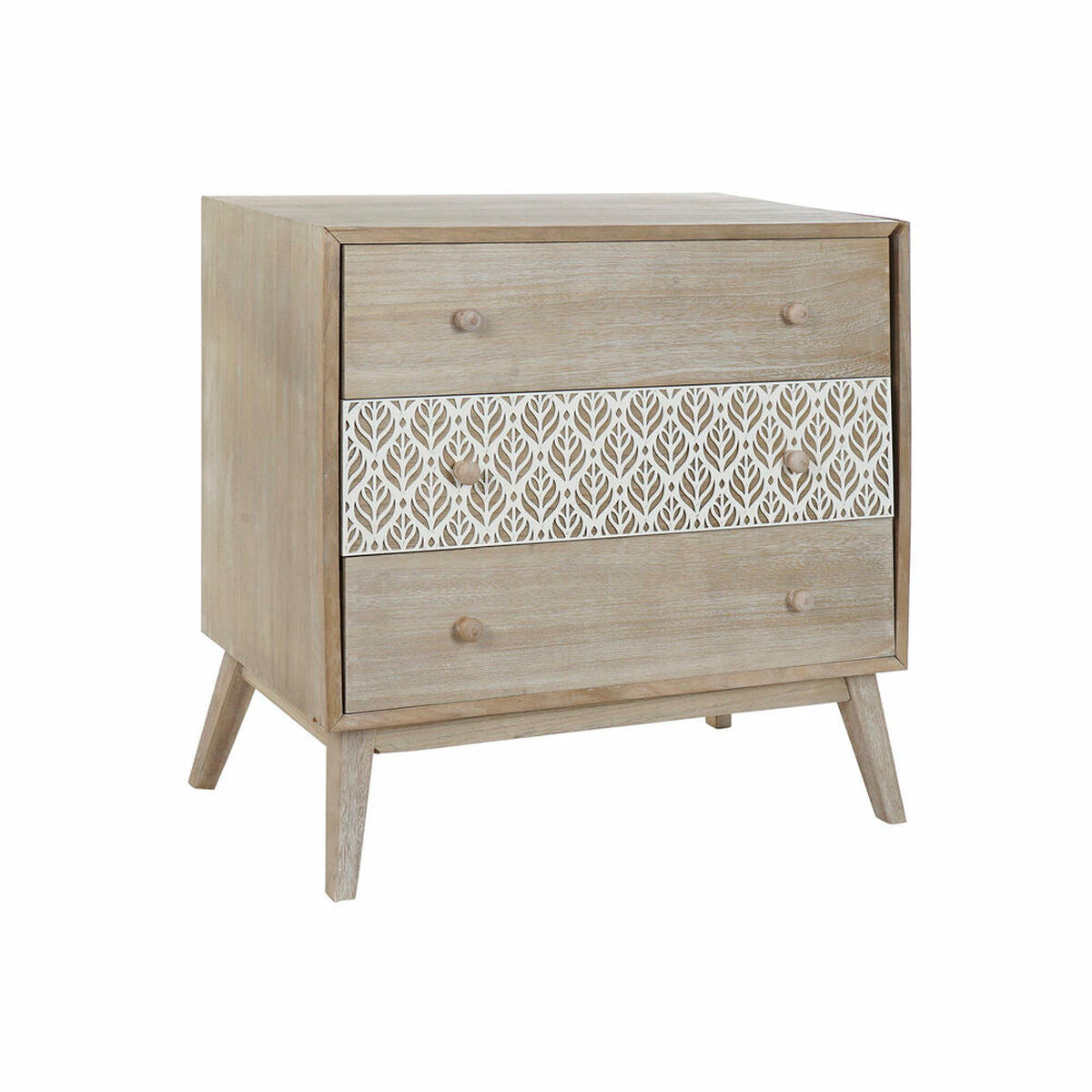Zásuvková komoda DKD Home Decor 80 x 42 x 80 cm přírodní Bílá List rostliny
