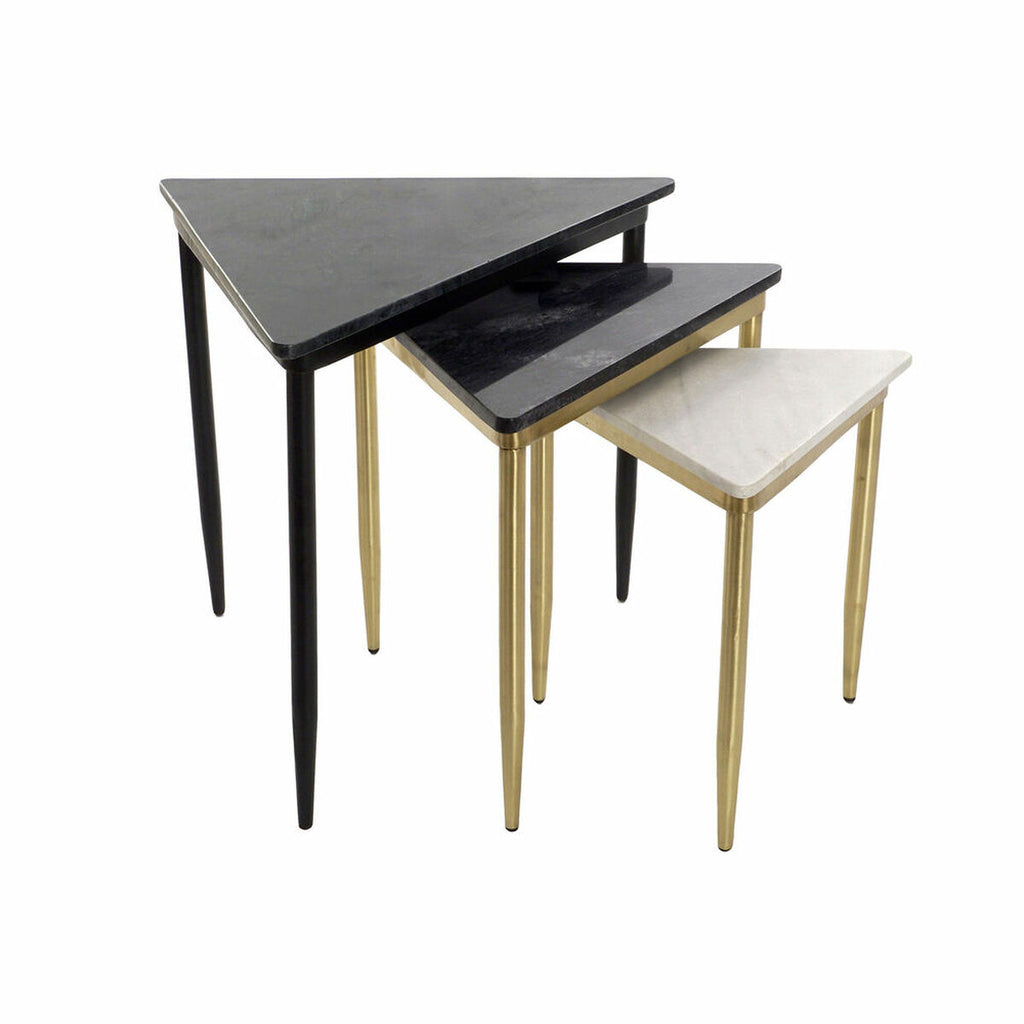Sada 3 stolků DKD Home Decor bílá černá zelená zlatá 68 x 46,5 x 53 cm – obrázek 7