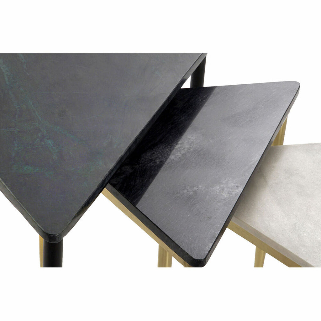 Sada 3 stolků DKD Home Decor bílá černá zelená zlatá 68 x 46,5 x 53 cm – obrázek 3