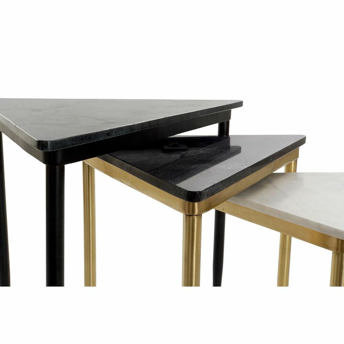 Sada 3 stolků DKD Home Decor bílá černá zelená zlatá 68 x 46,5 x 53 cm – obrázek 6