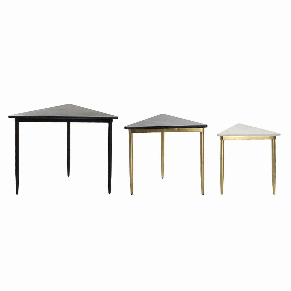 Sada 3 stolků DKD Home Decor bílá černá zelená zlatá 68 x 46,5 x 53 cm