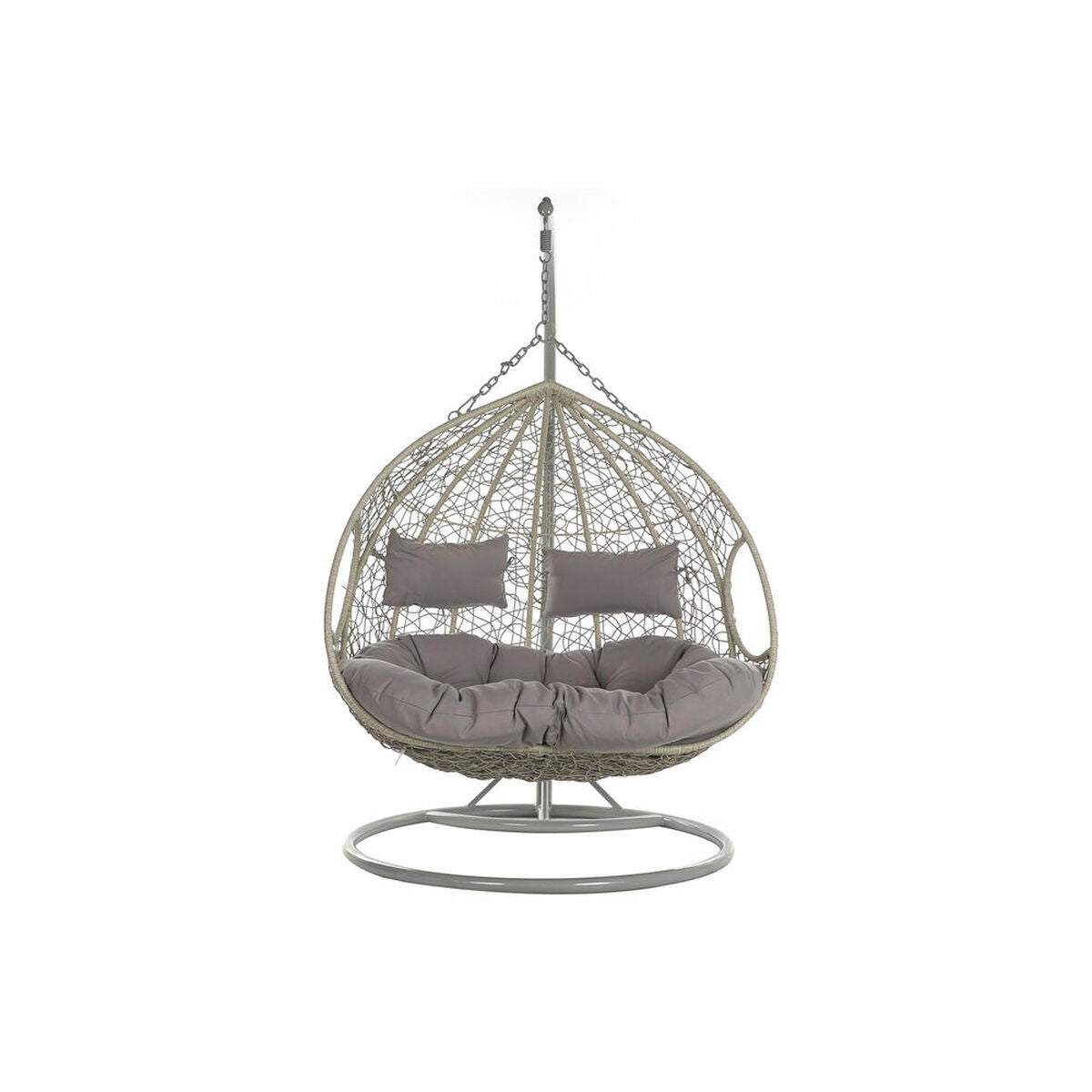 Závěsné zahradní křeslo DKD Home Decor 133 x 80 x 110 cm šedé syntetický ratan hliník