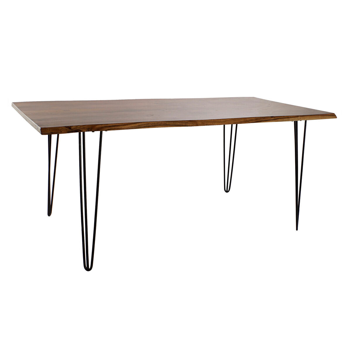 Jídelní stůl DKD Home Decor 180 x 87 x 76 cm černý kov hnědé akáciové dřevo