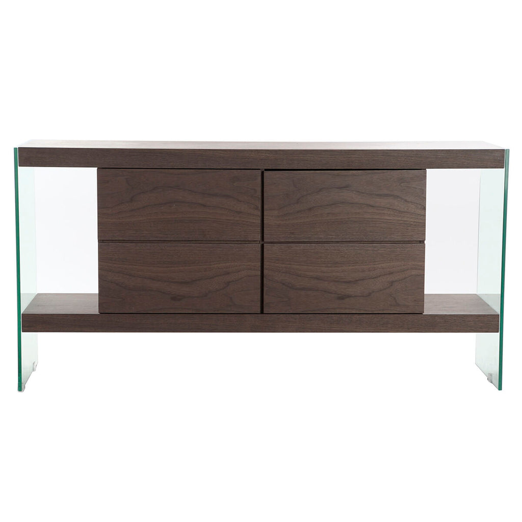 Příborník DKD Home Decor Hnědá Průhledná Křišťál Ořech Dřevo MDF 160 x 45 x 80 cm 24x185x53 cm – obrázek 5