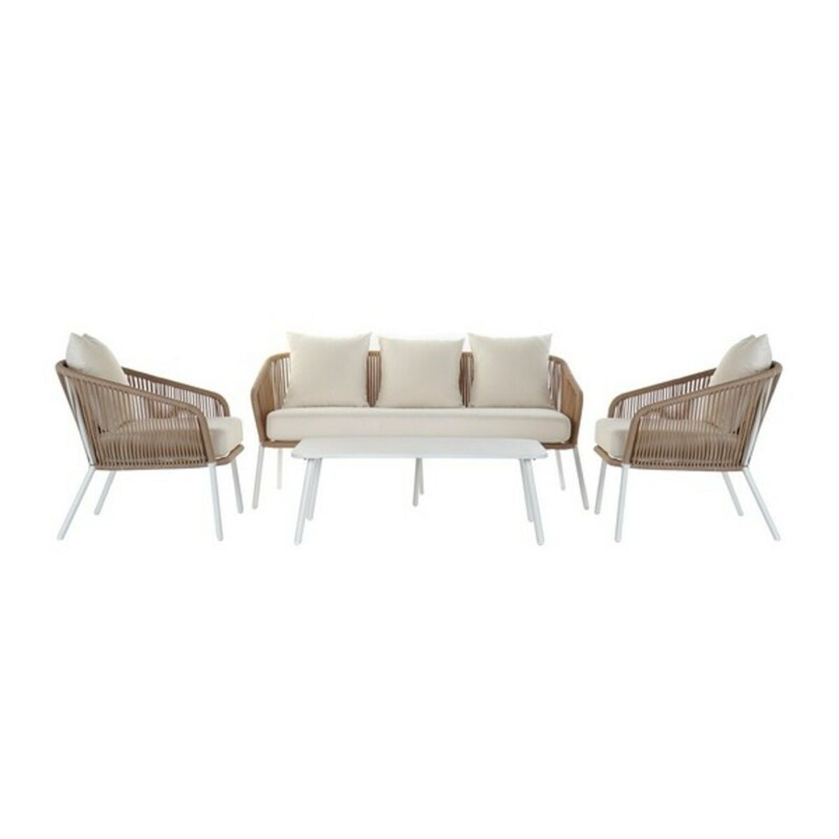 Zahradní lavice DKD Home Decor MB-179038 Bílá Béžová 151,5 x 72 x 70 cm Zahrada