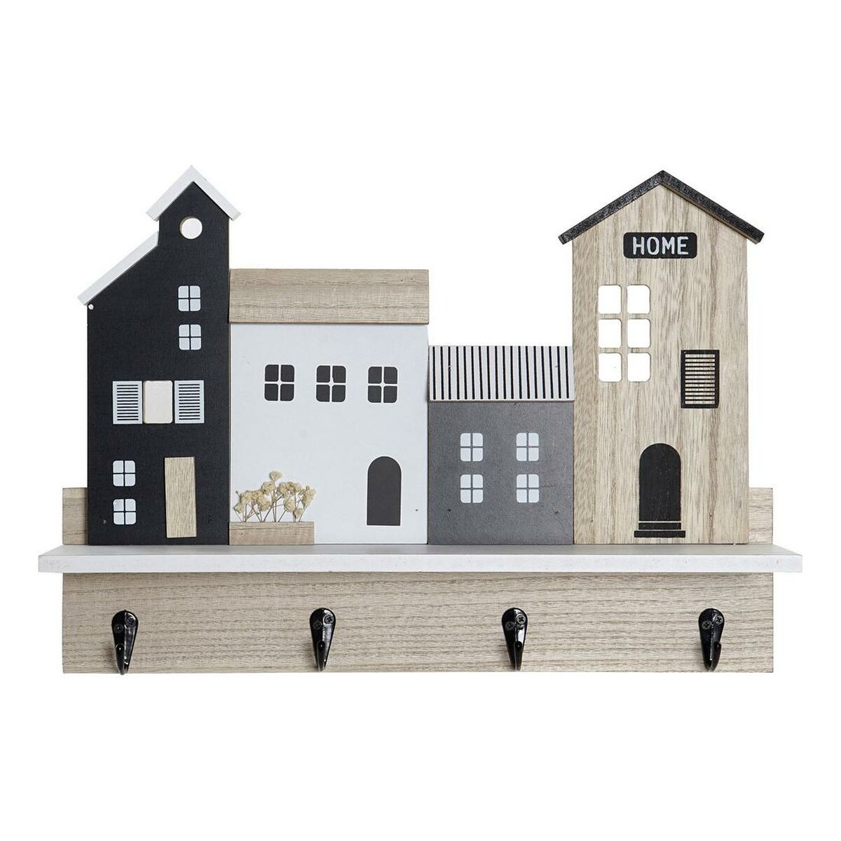 Regál DKD Home Decor Šatní skříň 39 x 9 x 27 cm černá hnědá bílá dřevo MDF