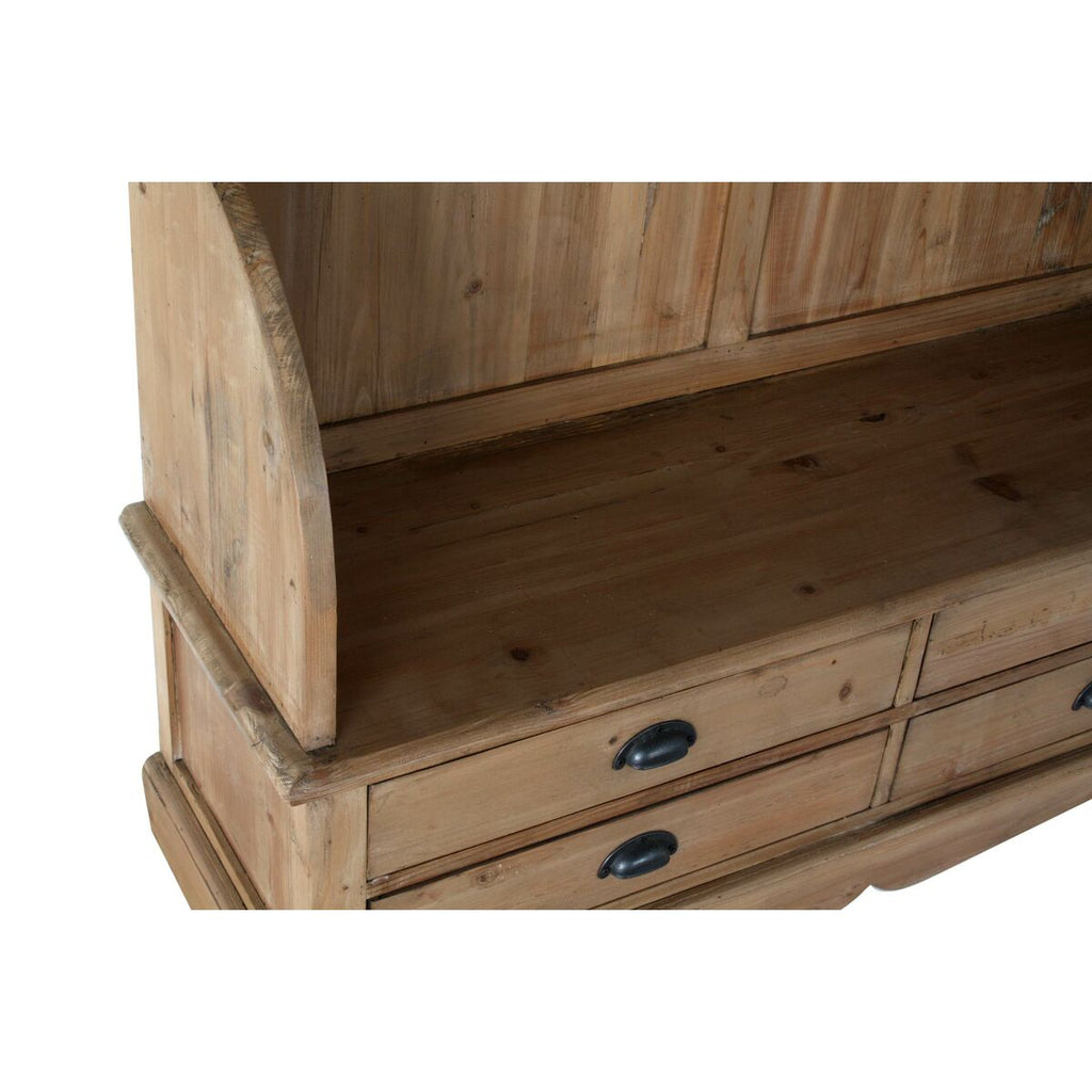 Šatní skříň s policí DKD Home Decor hnědá černá borovice zrcadlo přírodní Alpino 124 x 40 x 200 cm – obrázek 2