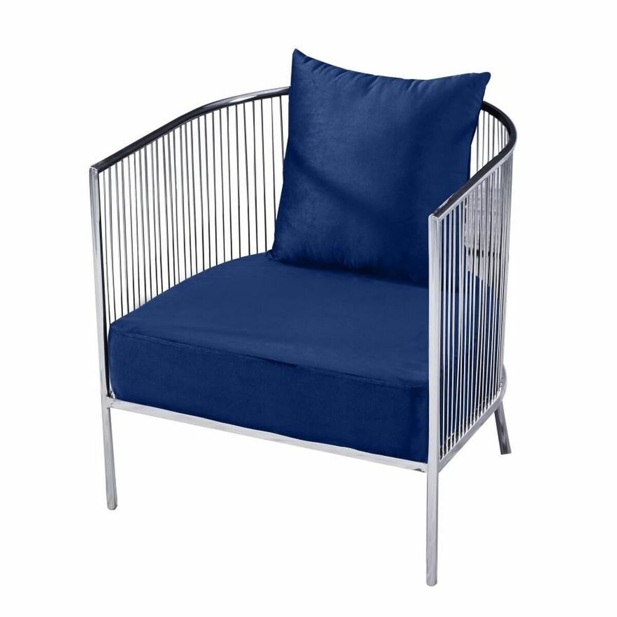Křeslo DKD Home Decor polyester Ocel Námořnická modrá (66 x 69 x 70 cm)