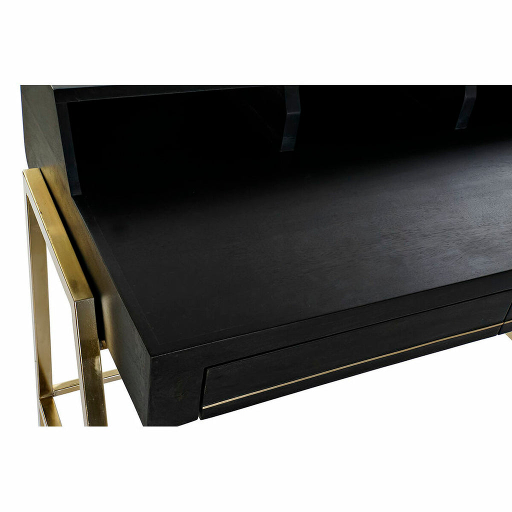 Psací stůl DKD Home Decor Černý Zlatý Kov Mangové dřevo (125 x 74 x 93,5 cm) (119 x 70 x 93,5 cm) – obrázek 2