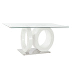 Jídelní stůl DKD Home Decor Křišťál Průhledný Bílý Dřevo MDF (160 x 90 x 75 cm)