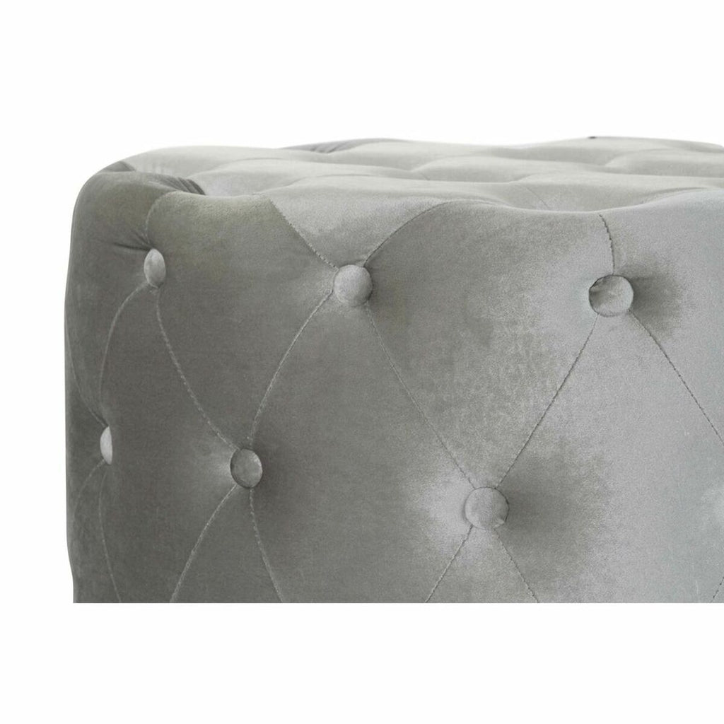 Podnožka DKD Home Decor Šedá Samet Dřevo MDF (80 x 80 x 43 cm) (58 x 58 x 37 cm) (2 ks) – obrázek 2
