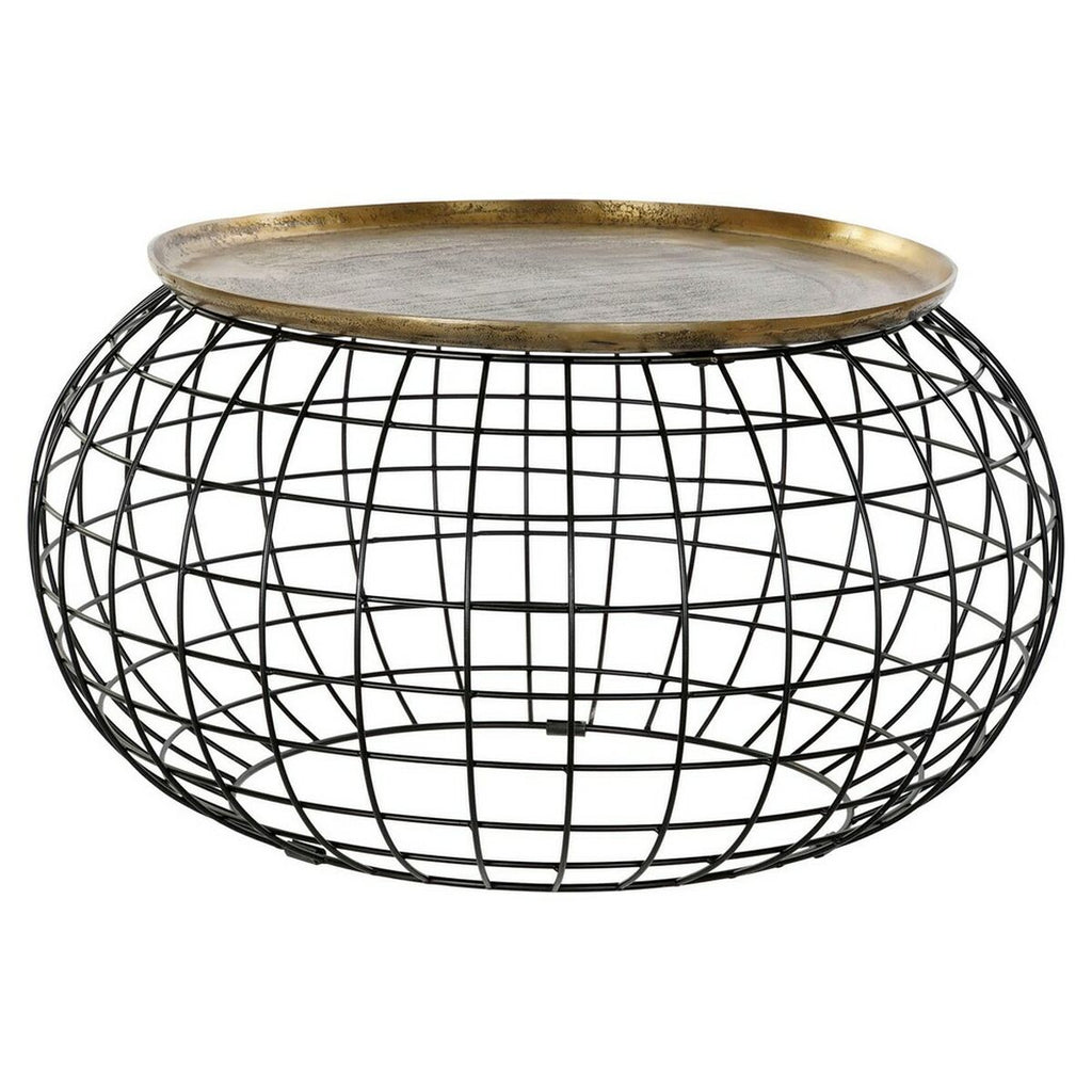 Odkládací stolek DKD Home Decor 80 x 80 x 44 cm černá zlatá hliník plast