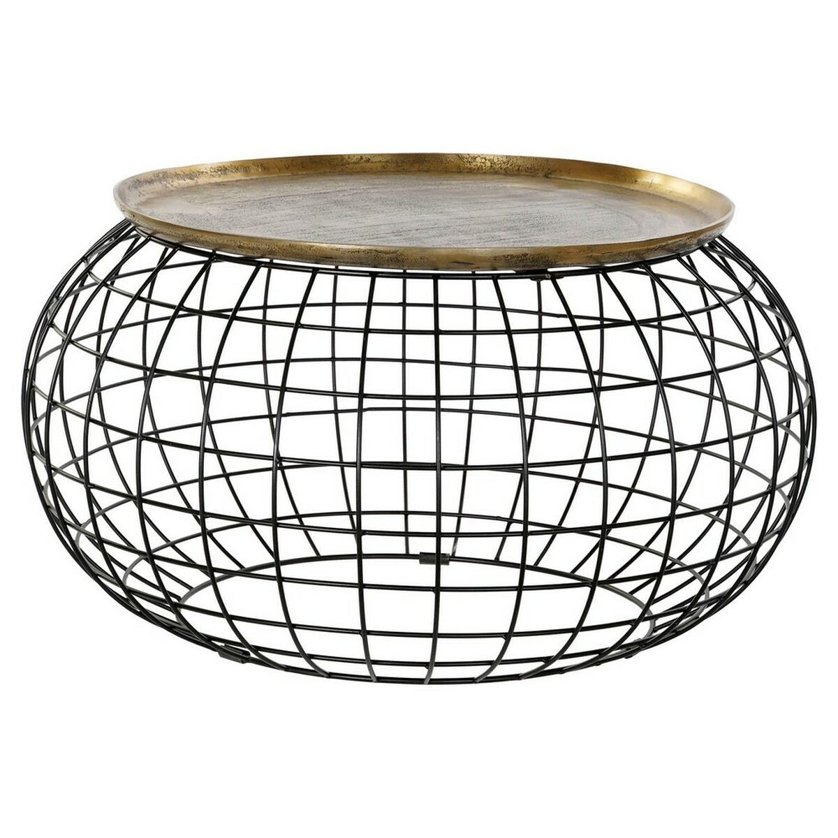 Odkládací stolek DKD Home Decor 80 x 80 x 44 cm černá zlatá hliník plast