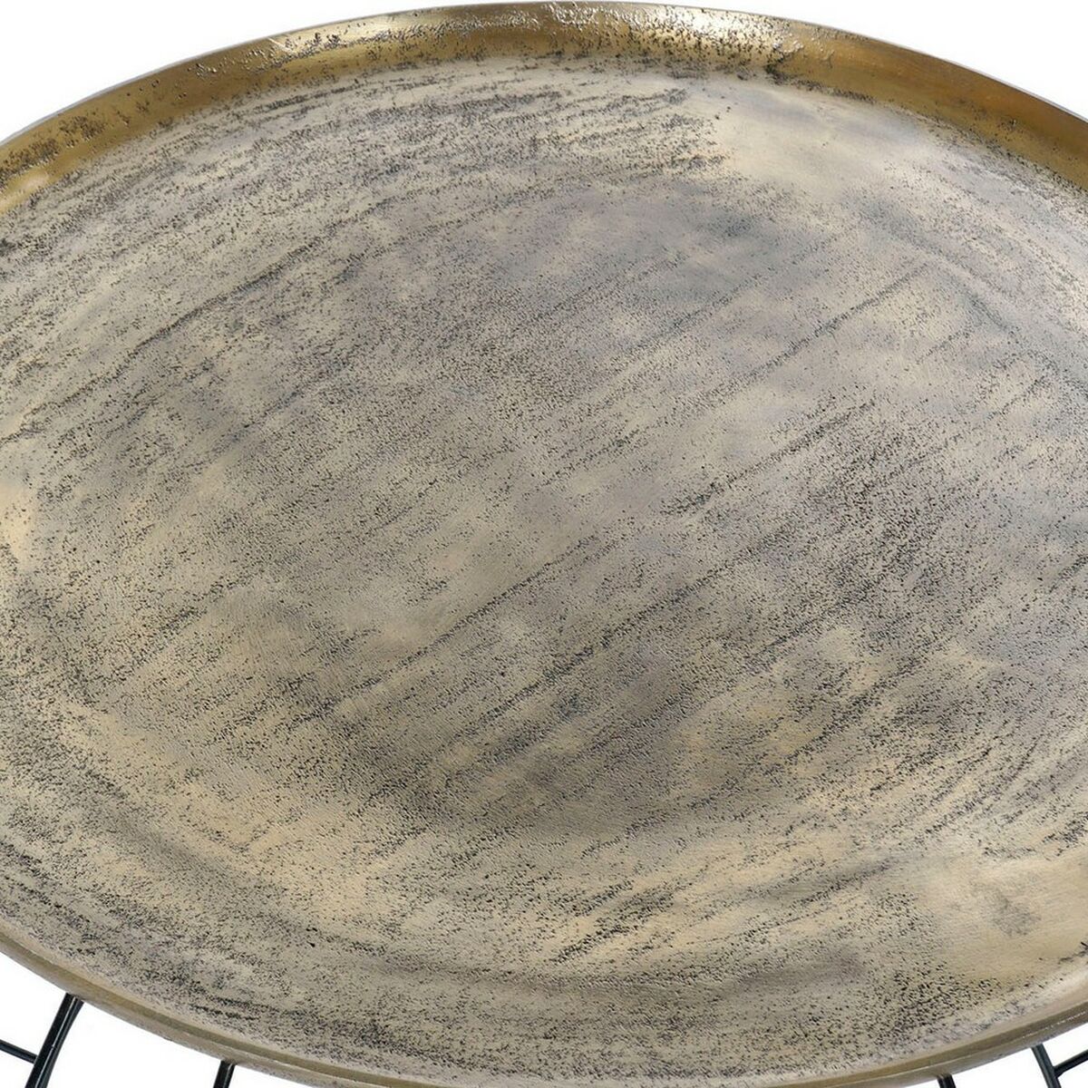 Odkládací stolek DKD Home Decor 80 x 80 x 44 cm černá zlatá hliník plast – obrázek 2