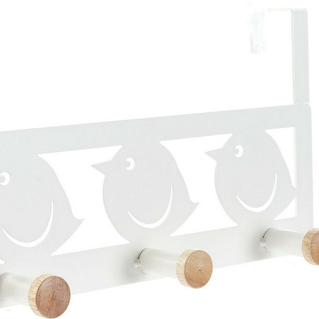 Věšák na bundy na dveře DKD Home Decor 8424001835553 Ptáci Bílá Černá Kov Dřevo MDF 28,5 x 9,5 x 16 cm (2 kusy) – obrázek 2