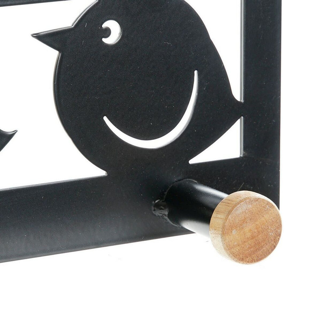 Věšák na bundy na dveře DKD Home Decor 8424001835553 Ptáci Bílá Černá Kov Dřevo MDF 28,5 x 9,5 x 16 cm (2 kusy) – obrázek 3