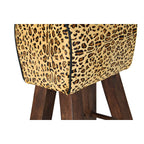 Stolička DKD Home Decor Černá Dřevo Hnědá kůže (43 x 35 x 75 cm) – obrázek 3