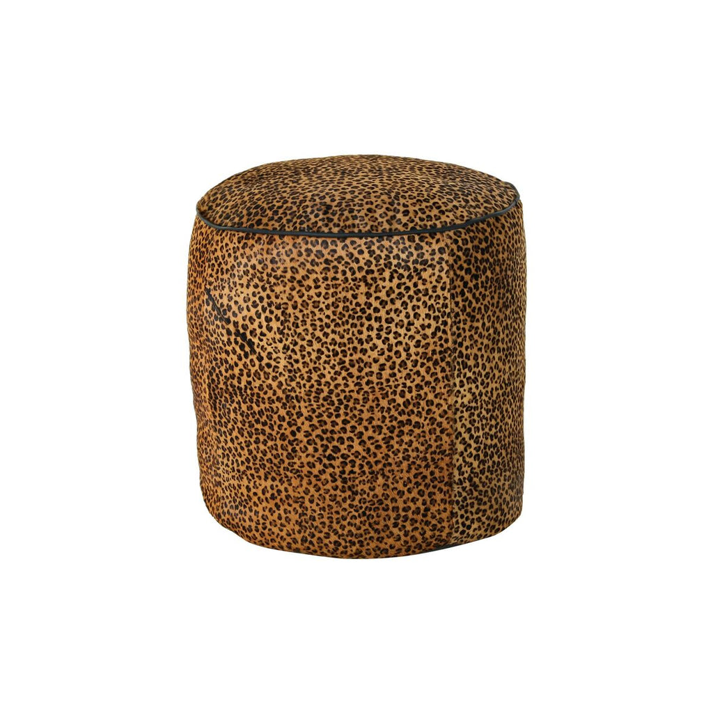 Opěrka nohou DKD Home Decor 46 x 46 x 50 cm černá hnědá leopard koloniální