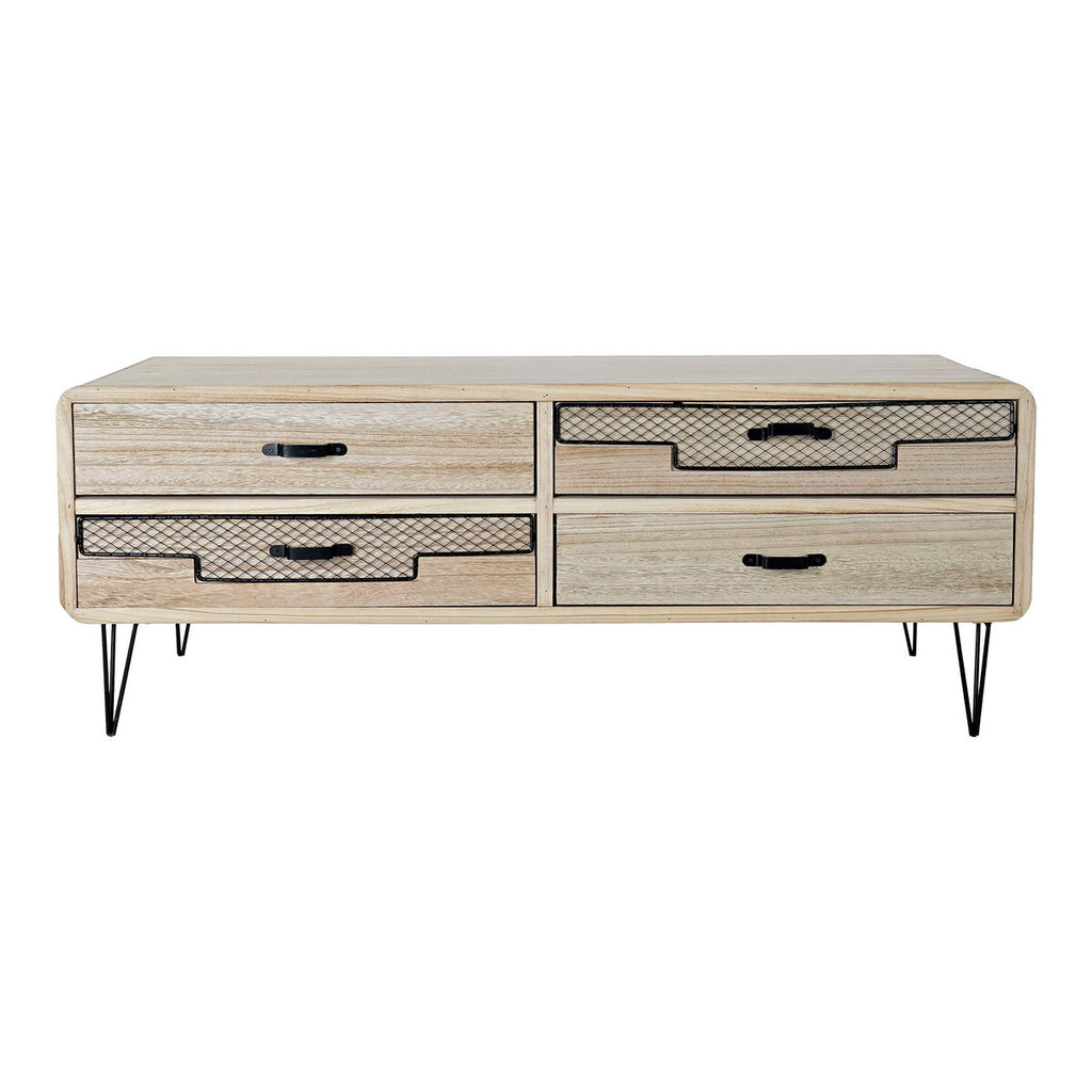 TV stolek DKD Home Decor kovové paulovniové dřevo (115 x 61 x 43 cm) – obrázek 4